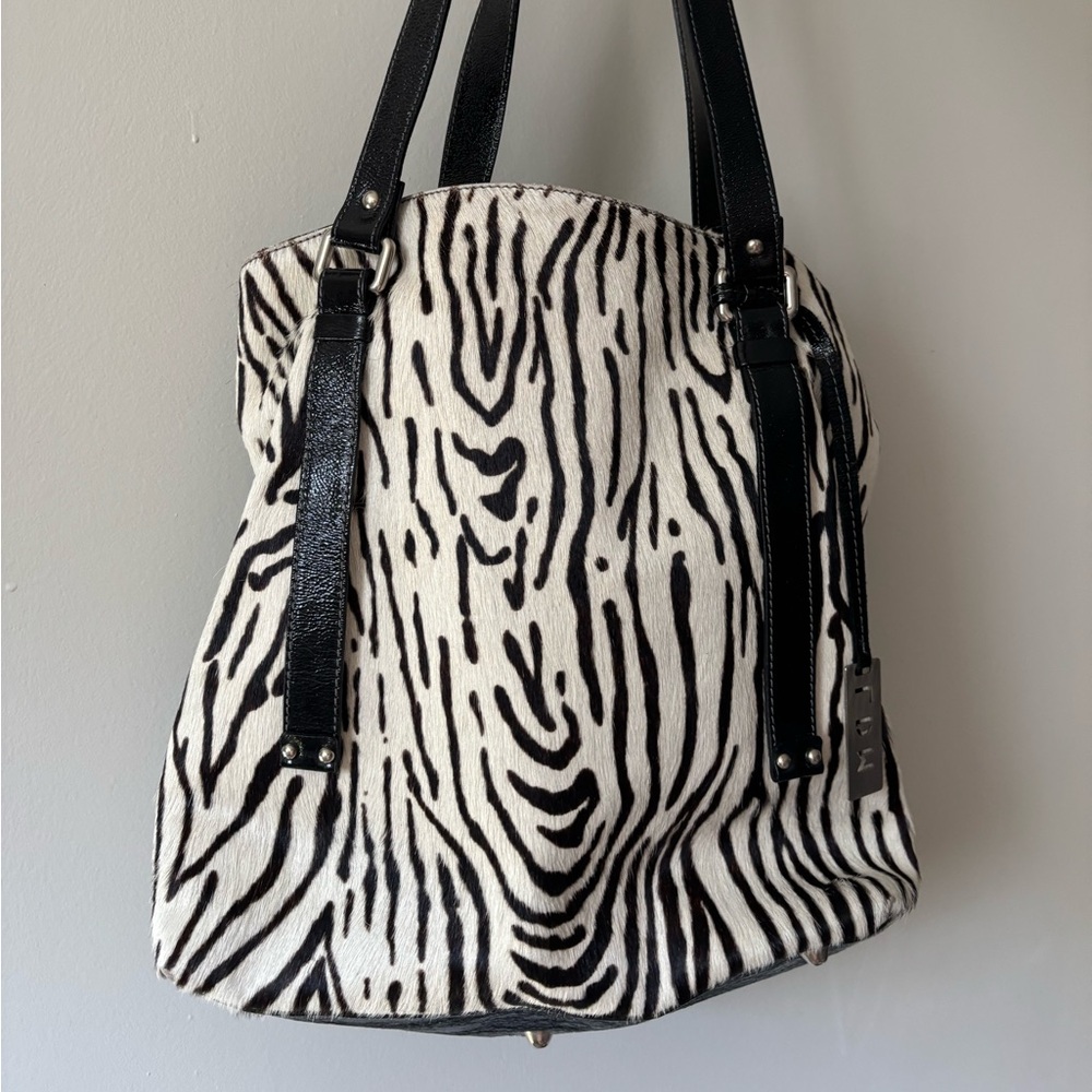 Black & White Zebra Print Shoulder Bag